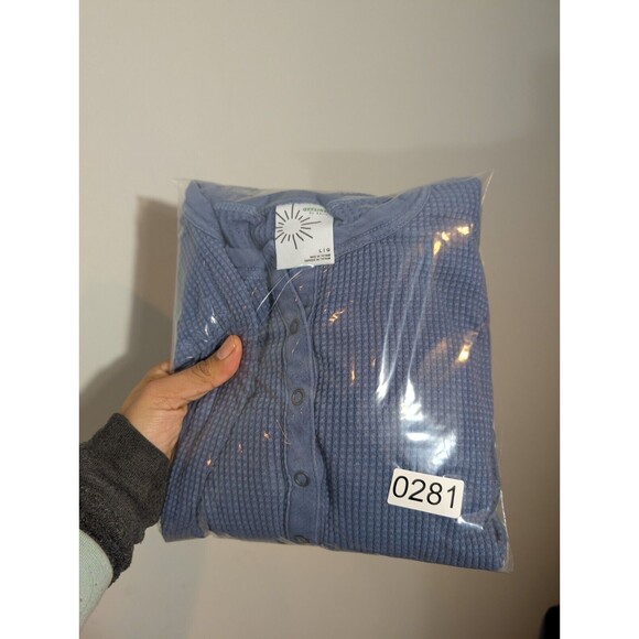 Blue Henley Women's Top - Picture 8 of 8